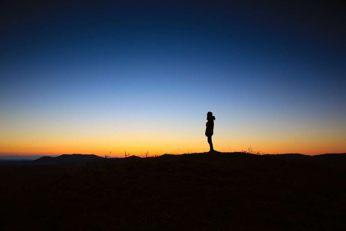 person-at-dusk Person standing at Dusk